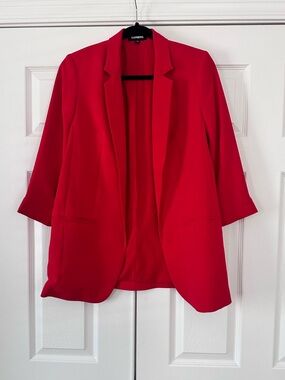 Express Red Open-Front Blazer Jacket Size Medium
